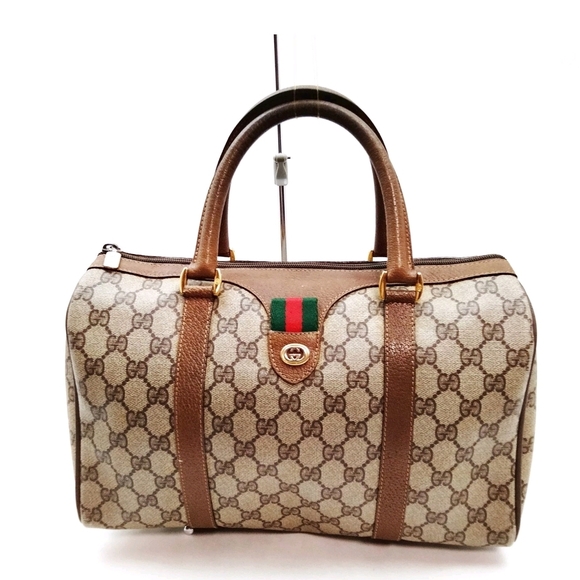 Gucci Handbags - Vintage Gucci Hand Bag Sherry Line Brown PVC